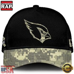 Arizona Cardinals 2024 Salute to Service Club Black Camo Cap Gift For Veteran