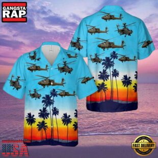 Army Boeing Ah-64 Apache Summer Hawaiian Shirt