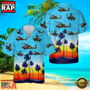 Army Boeing Ah-64 Apache Summer Hawaiian Shirt