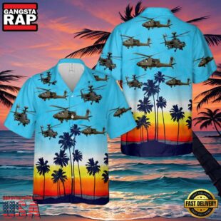 Army Boeing Ah-64 Apache Summer Hawaiian Shirt