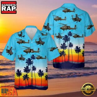 Army Boeing Ah-64 Apache Summer Hawaiian Shirt