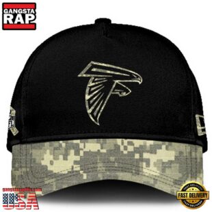 Atlanta Falcons 2024 Salute to Service Club Black Camo Cap Gift For Veteran