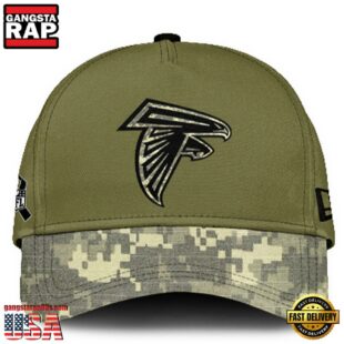 Atlanta Falcons 2024 Salute to Service Club Green Camo Cap Gift For Veteran