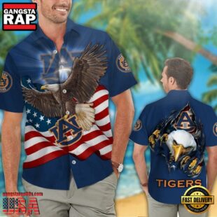 Auburn Tigers Eagle US Flag Hawaiian Shirt