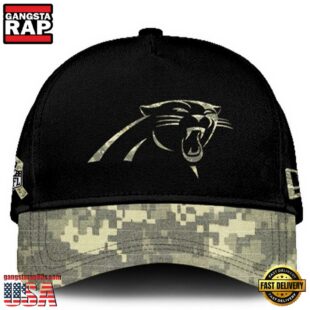 Carolina Panthers 2024 Salute to Service Club Black Camo Cap Gift For Veteran