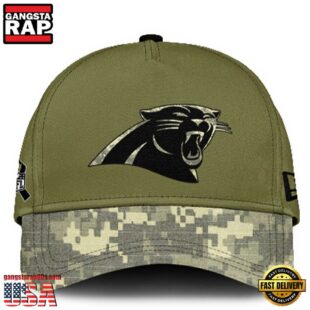 Carolina Panthers 2024 Salute to Service Club Green Camo Cap Gift For Veteran