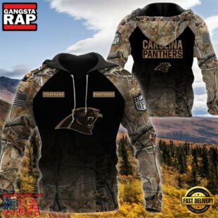 Carolina Panthers Personalized Your Name Hunting Camo Hoodie