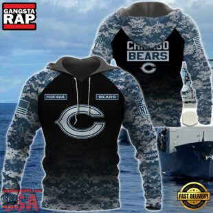 Chicago Bears U.S. Navy NWU Camouflage Cutsom Name Hoodie