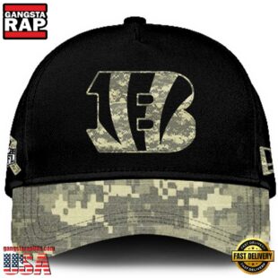 Cincinnati Bengals 2024 Salute to Service Club Black Camo Cap Gift For Veteran