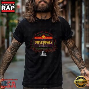 City of Super Bowl LIX NFL New Orleans Black T Shirt