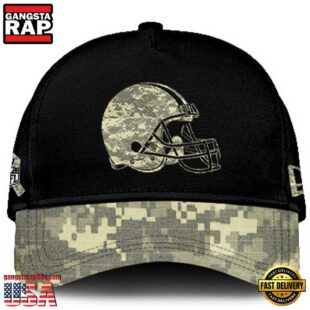 Cleveland Browns 2024 Salute to Service Club Black Camo Cap Gift For Veteran