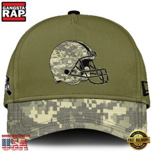 Cleveland Browns 2024 Salute to Service Club Green Camo Cap Gift For Veteran