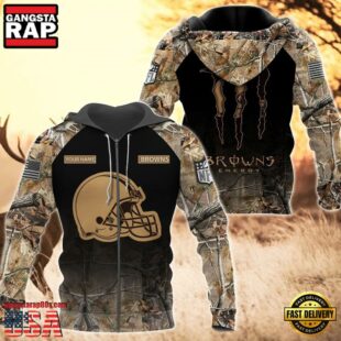 Cleveland Browns Personalized Hoodie Camo Hunting Perfect Gift