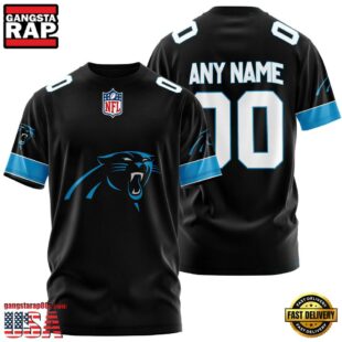 Custom Name And Number Carolina Panthers NFL Team Sport 3D T-Shirt