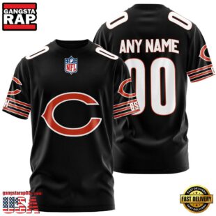 Custom Name And Number Chicago Bears NFL Team Sport 3D T-Shirt