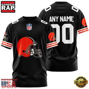 Custom Name And Number Cleveland Browns NFL Team Sport 3D T-Shirt