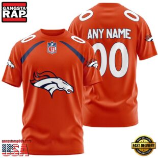 Custom Name And Number Denver Broncos NFL Team Sport 3D T-Shirt