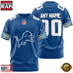 Custom Name And Number Detroit Lions NFL Team Sport 3D T-Shirt