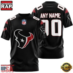 Custom Name And Number Houston Texans NFL Team Sport 3D T-Shirt