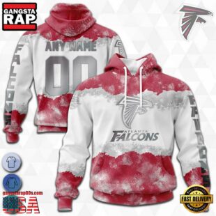 Custom Name And Number NFL Atlanta Falcons Color Christmas 3D Hoodie Shirt