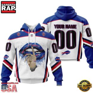 Custom Name And Number NFL Buffalo Bills Lips All Over Print Hoodie