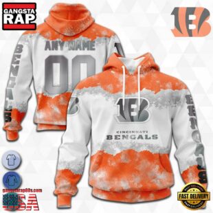 Custom Name And Number NFL Cincinnati Bengals Color Christmas 3D Hoodie Shirt