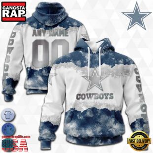 Custom Name And Number NFL Dallas Cowboys Color Christmas 3D Hoodie Shirt