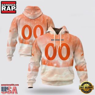 Custom Name And Number NFL Denver Broncos Christmas Spirit All Over Print Hoodie Shirt