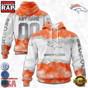 Custom Name And Number NFL Denver Broncos Color Christmas 3D Hoodie Shirt