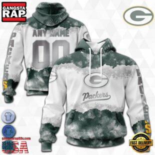 Custom Name And Number NFL Green Bay Packers Color Christmas 3D Hoodie Shirt