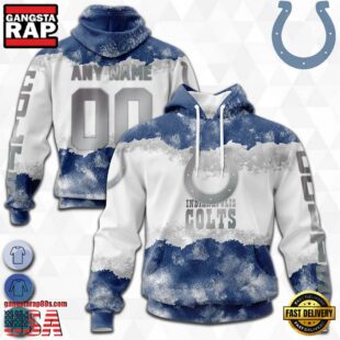 Custom Name And Number NFL Indianapolis Colts Color Christmas 3D Hoodie Shirt