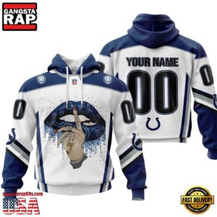 Custom Name And Number NFL Indianapolis Colts Lips All Over Print Hoodie