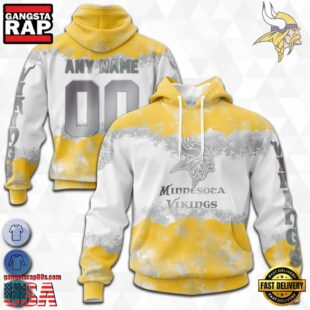 Custom Name And Number NFL Minnesota Vikings Color Christmas 3D Hoodie Shirt