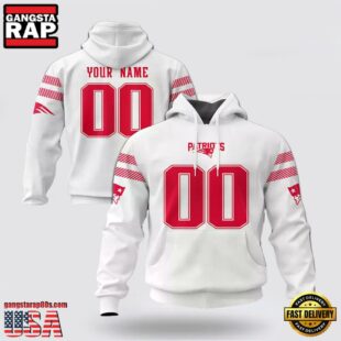 Custom Name And Number NFL New England Patriots Christmas Spirit All Over Print Hoodie Shirt