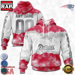 Custom Name And Number NFL New England Patriots Color Christmas 3D Hoodie Shirt