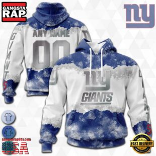 Custom Name And Number NFL New York Giants Color Christmas 3D Hoodie Shirt