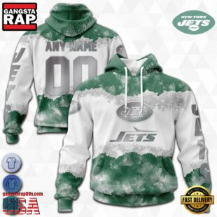 Custom Name And Number NFL New York Jets Color Christmas 3D Hoodie Shirt