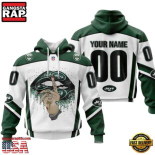 Custom Name And Number NFL New York Jets Lips All Over Print Hoodie