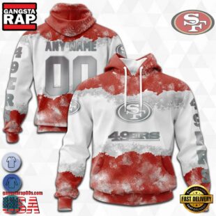 Custom Name And Number NFL San Francisco 49ers Color Christmas 3D Hoodie Shirt