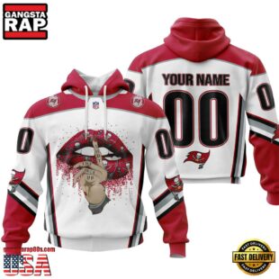 Custom Name And Number NFL Tampa Bay Buccaneers Lips All Over Print Hoodie