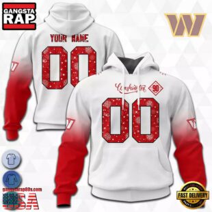 Custom Name And Number NFL Washington Commanders Christmas Spirit All Over Print Hoodie Shirt