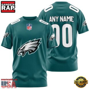 Custom Name And Number Philadelphia Eagles NFL Team Sport 3D T-Shirt