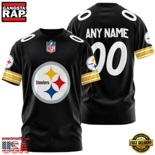 Custom Name And Number Pittsburgh Steelers NFL Team Sport 3D T-Shirt