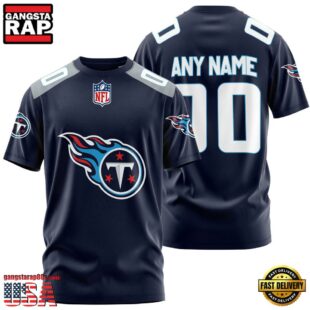 Custom Name And Number Tennessee Titans NFL Team Sport 3D T-Shirt