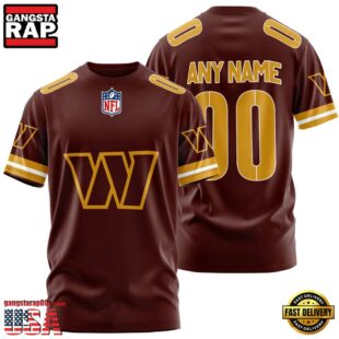 Custom Name And Number Washington Commanders NFL Team Sport 3D T-Shirt