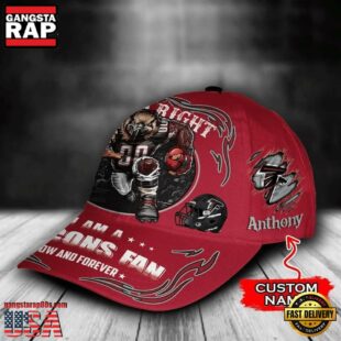 Custom Name Atlanta Falcons NFL Mascot Damn Right Football Team Baseball Cap