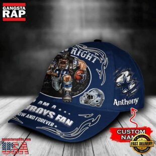 Custom Name Dallas Cowboys NFL Mascot Damn Right Football Team Baseball Cap