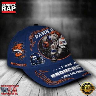 Custom Name Denver Broncos NFL Mascot Damn Right Football Team Baseball Cap