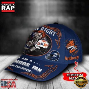 Custom Name Denver Broncos NFL Mascot Damn Right Football Team Baseball Cap