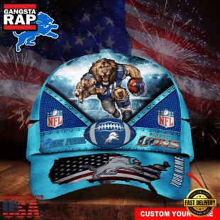 Custom Name Detroit Lions NFL Super Bowl LIX Baseball Cap